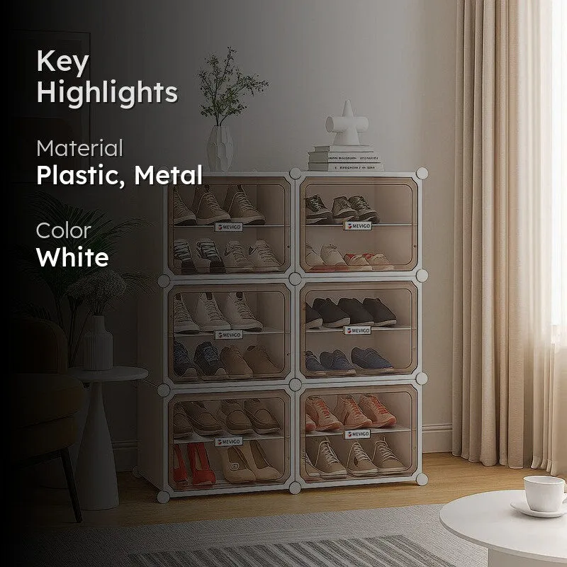Stepra White Plastic & Metal Shoe Racks media 2