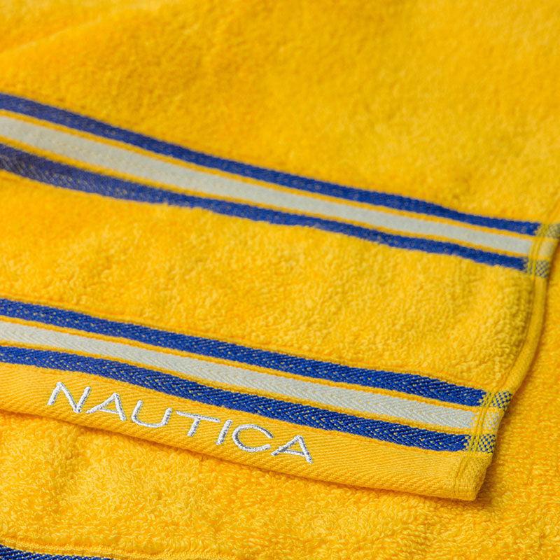 Nautica Dove Dual Down Cotton Hand Towel (Yellow & Coral) - Set Of Four media 6