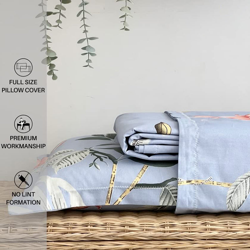 Urban Space Bloom Ray Cotton Bedsheet (Grey) - 200 TC media 5
