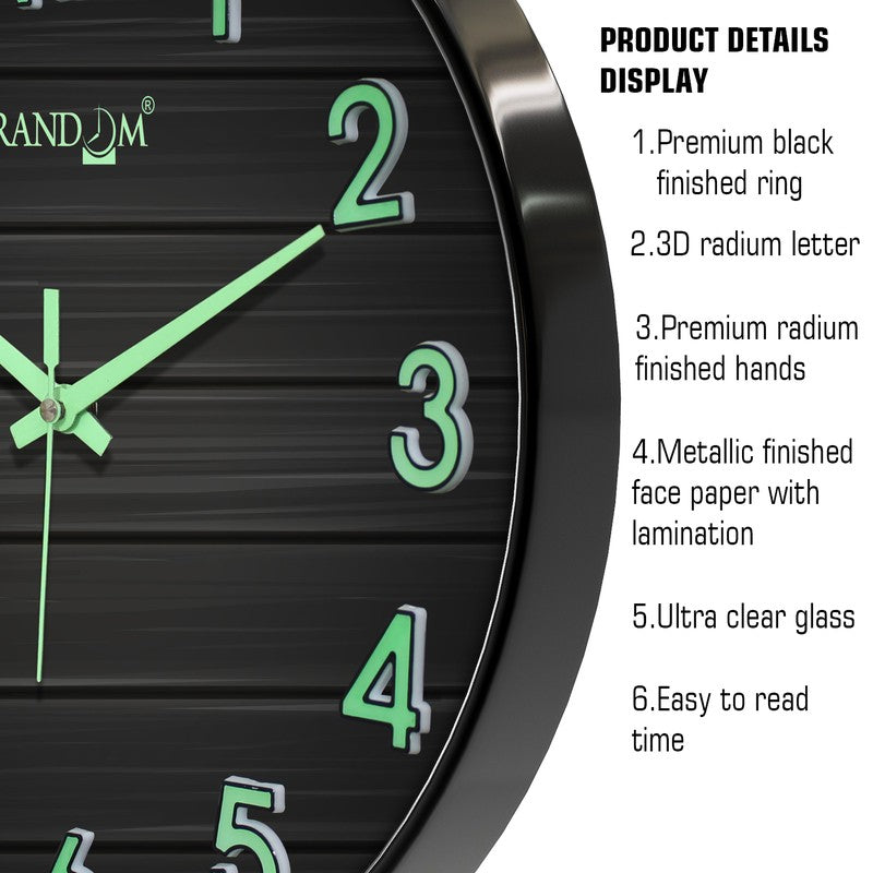 Elvric Round Modern Plastic Wall Clock - Black media 6