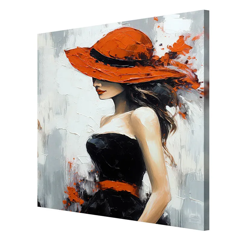 Fashion Lady With Hat Wall Painting media 6
