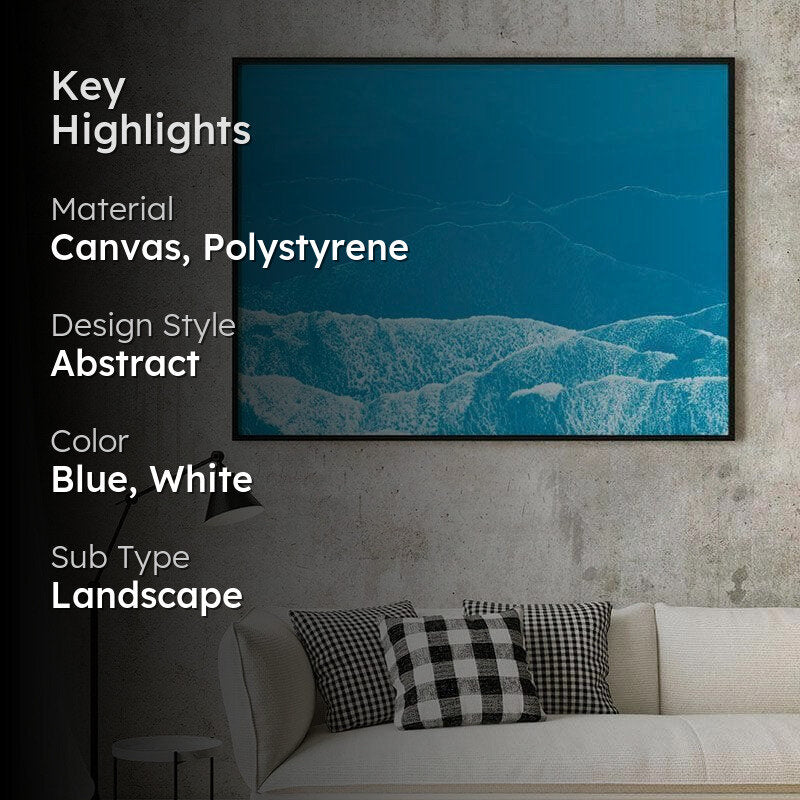 Aerial Sea View Canvas Wall Painting - Black Frame media 2