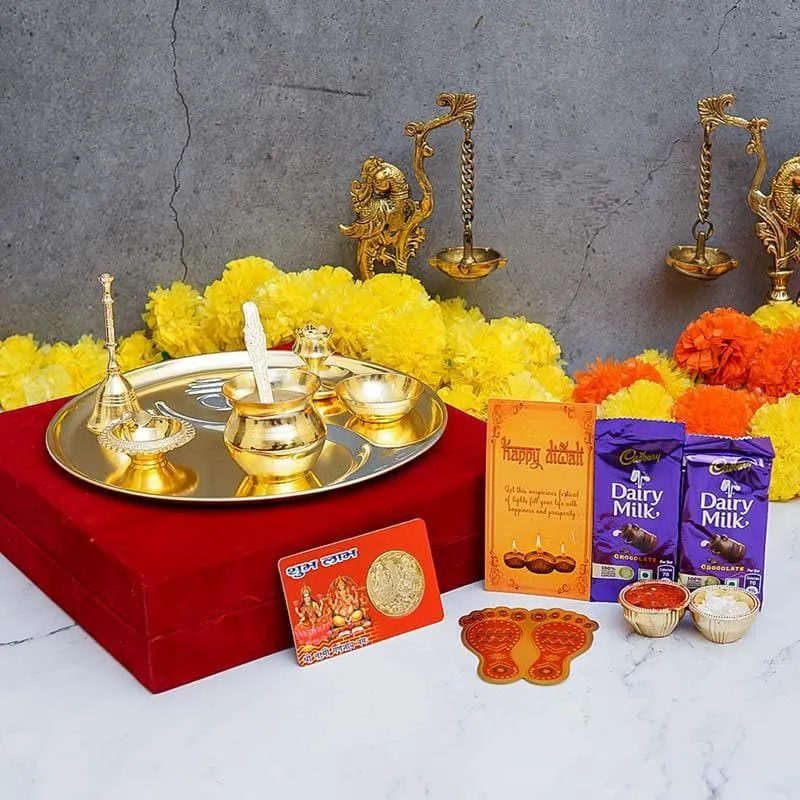 Diwali Pooja Gifting Set- Gold media 1