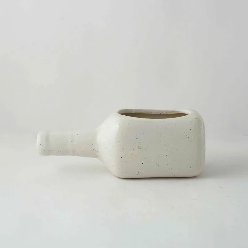 Slanting Bottle Planter - White - 4