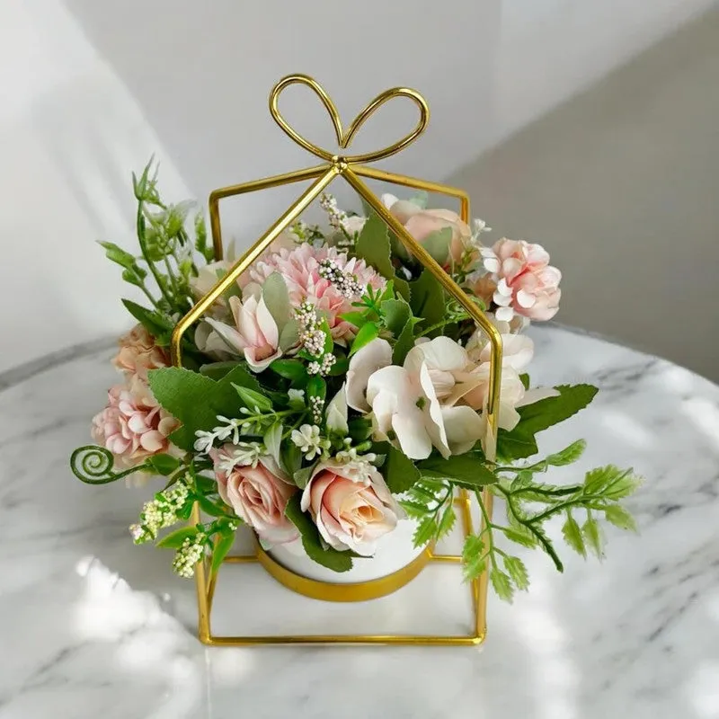 Faux Viha Pastel Artificial Flower With Pot media 3