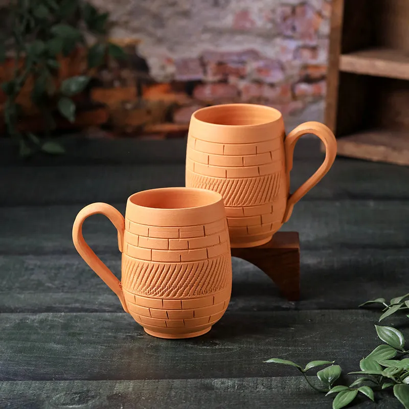 Suvarsha Terracotta Coffee Mug (400 mL Each) - Set of Two media 5
