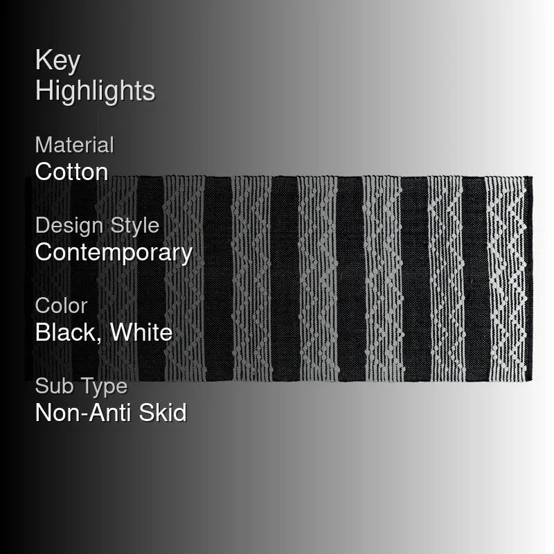 Weavax Cotton Runner Rug - Black media 2