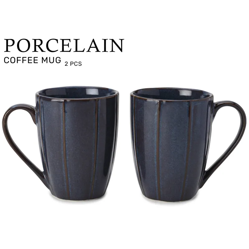 Ciro Porcelain Coffee Mug (300 mL Each/Blue) - Set of Two media 4