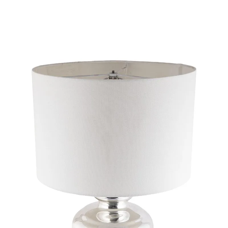 AarviDecor Harrington Classic Fabric Table Lamp - Silver media 6