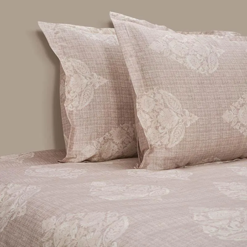 Swayam Samyati Blockprint Cotton Bedsheet (Beige) - 200 TC media 3