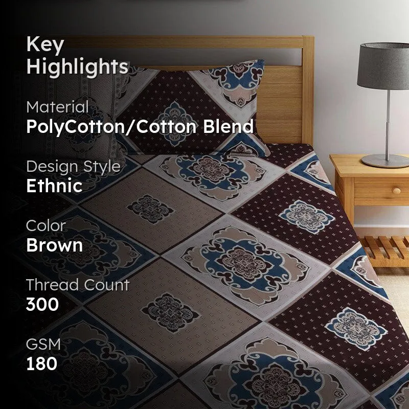 Waldo Ethnic Bedsheet - 180 GSM media 2