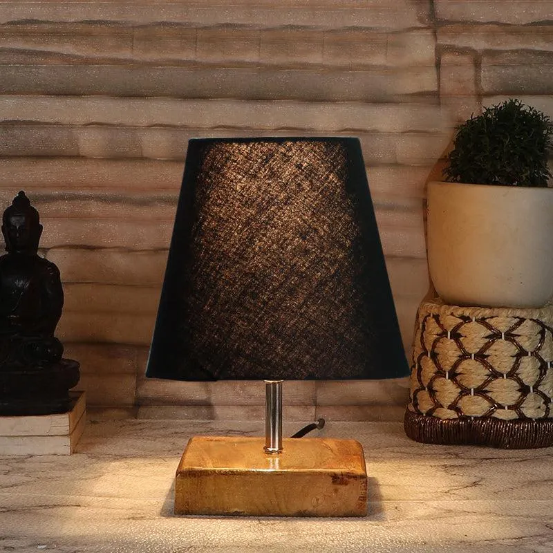 Tryda Fabric Table Lamp - Black,Brown media 1