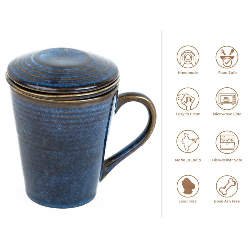 Meghneel Ceramic Mug With Infuser - 250 ML media 8