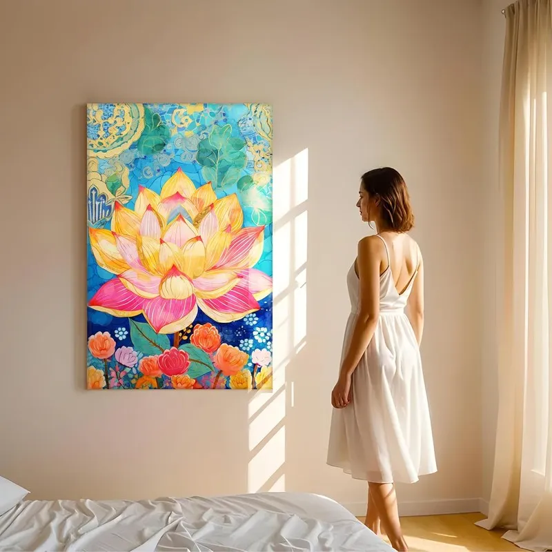 Dreamscape Lotus Wall Art Without Frame media 3