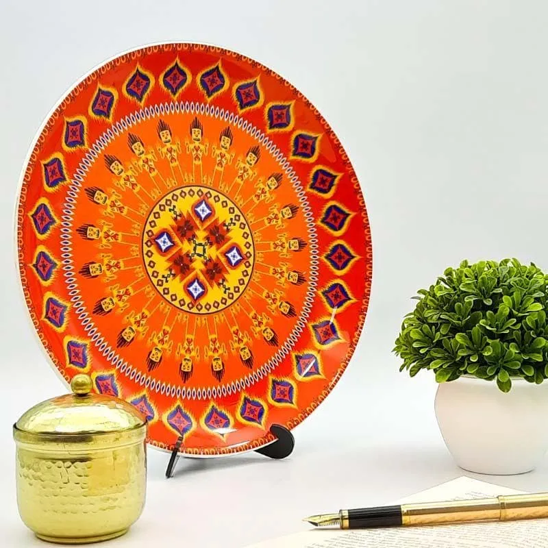 Ikkat Patterned Decorative Plate media 1