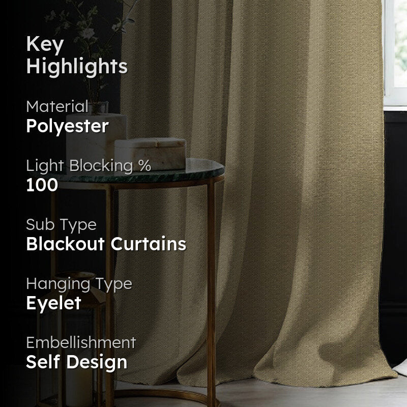 Urban Space Drift Blackout Curtain (Beige) - Set Of Two media 2