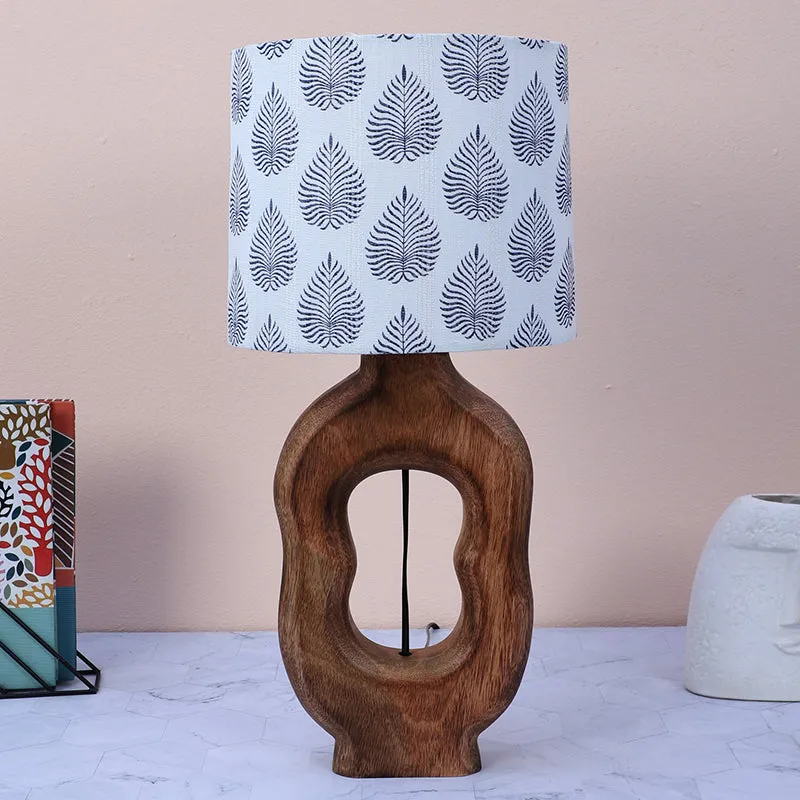 Tropica Hewn Printed Mango Wood Table Lamp - Black,White,Brown media 2