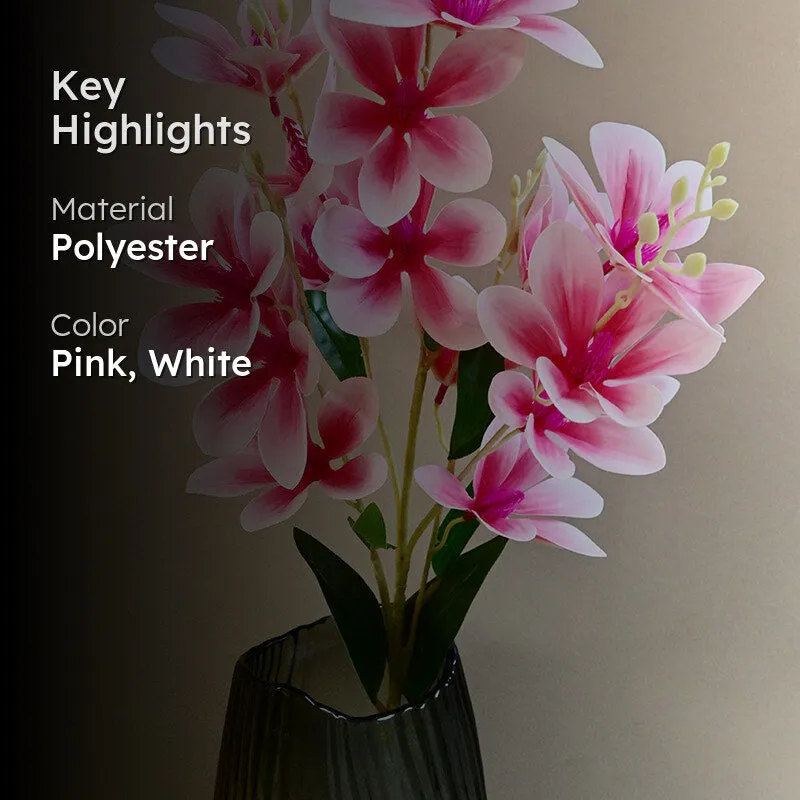 Violaire Polyester Artificial Flower Stick - Pink & White media 2