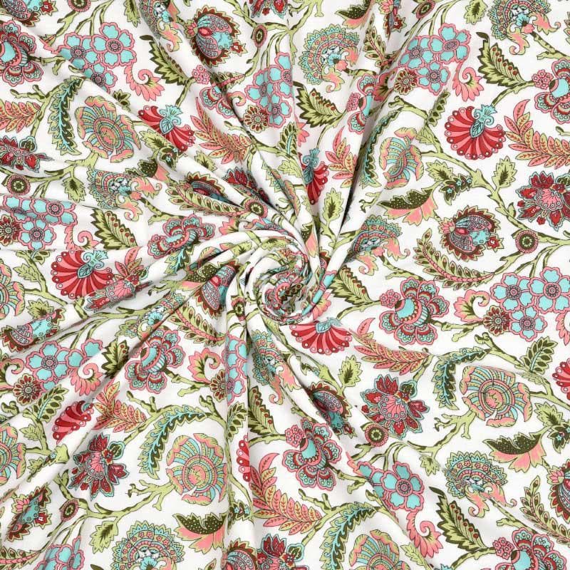 Tvisha Floral Printed Green & Pink Cotton Dohar media 6