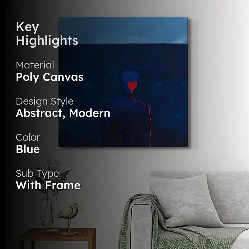 Red Heart In Blue Ocean Wall Painting media 2