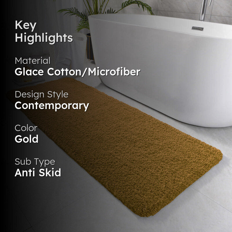 Nuo Luxe Micro Fiber Runner Rug - Gold media 2
