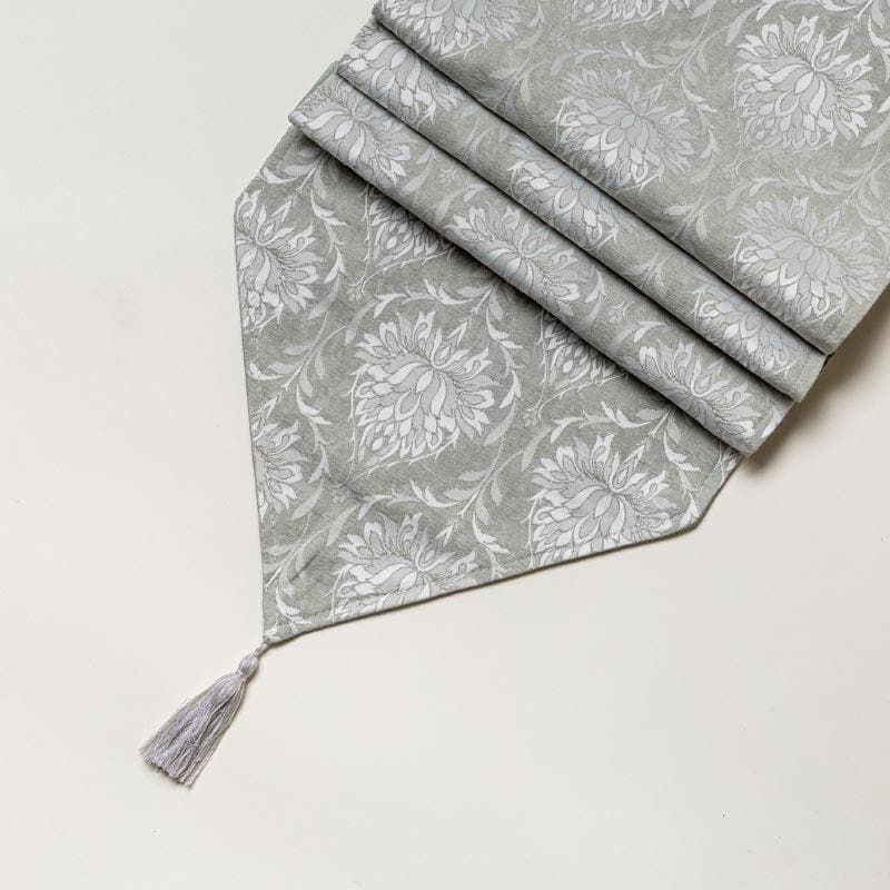 Pierre Paisley Jacquard Table Runner- Grey media 4
