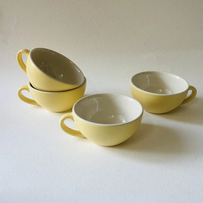 Ceramic Tea Cups (Yellow,240 mL Each) - Set Of Four media 5