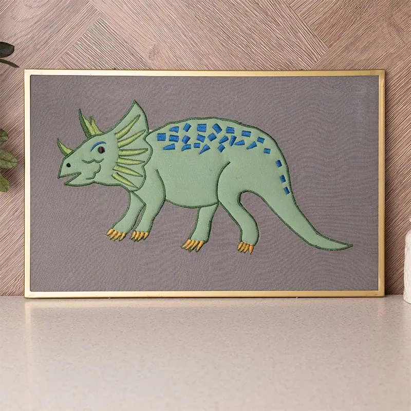 Triceratops Roar MDF & Fabric Wall Accent  - Dino Buddies Collection media 1