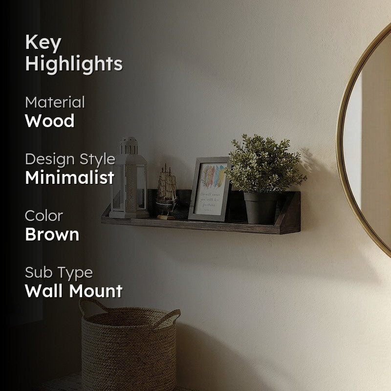 Verdan Wooden Wall Shelf Organiser media 2