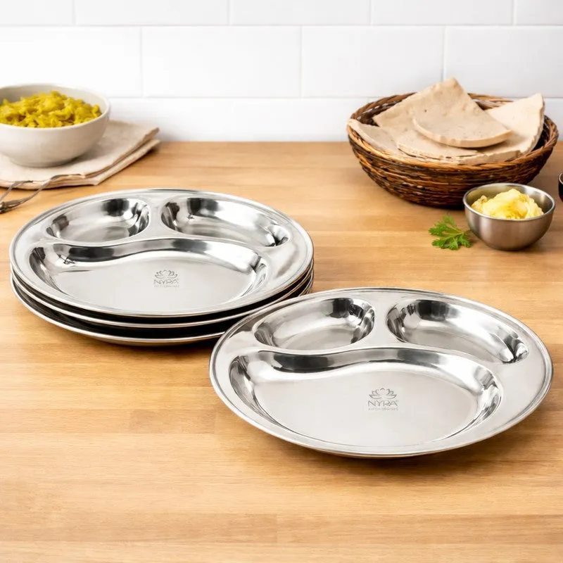Servia Stainless Steel Dinner Plate - Set Of Four media 1