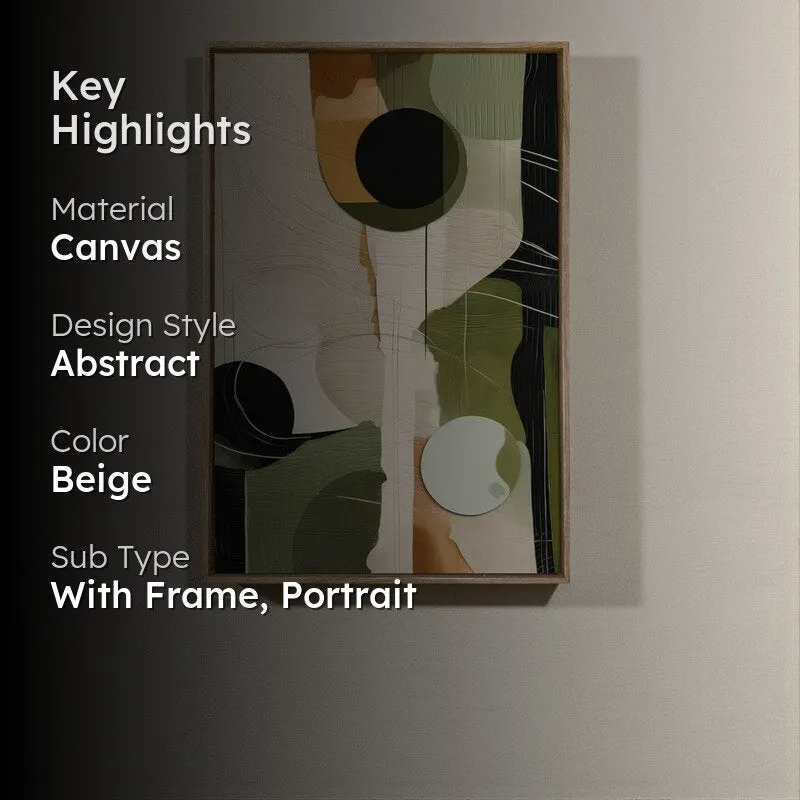 Desert Olive Canvas Abstract Wall Art With Frame media 2