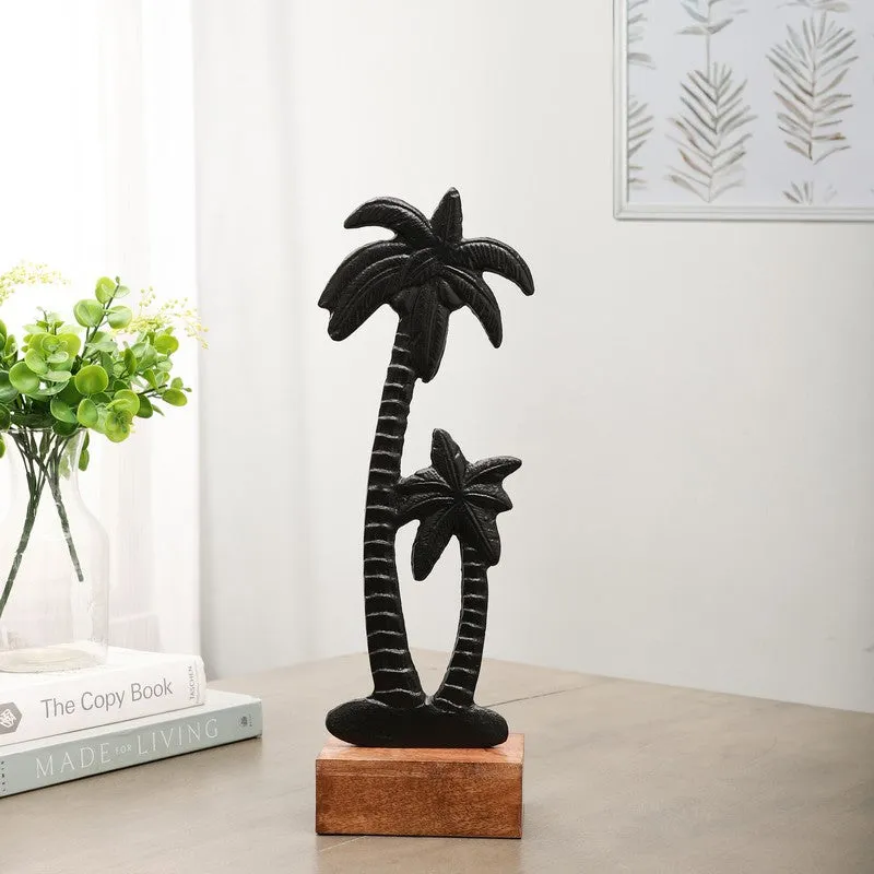 Shadow Palm Tree Aluminium Showpiece - Black media 1