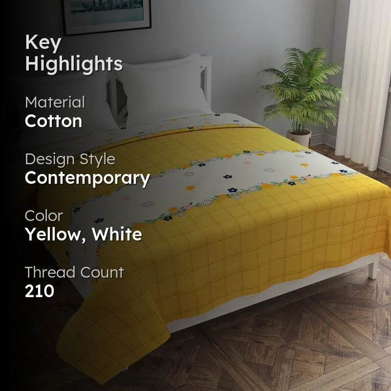 Floral Matrix Cotton Duvet Cover - 210 TC media 2