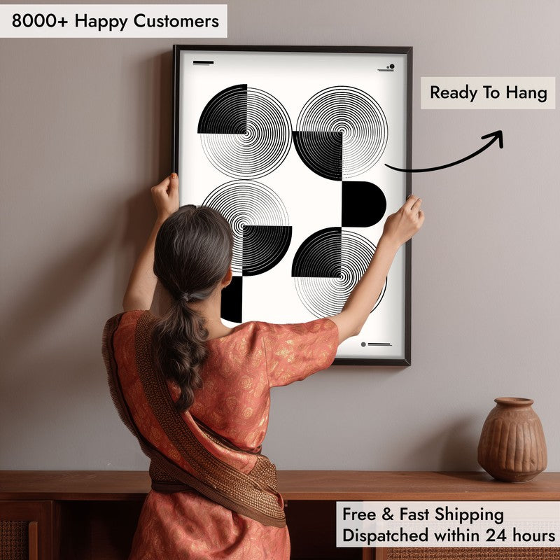 Circle Noir Framed Minimalistic Canvas Wall Painting media 7