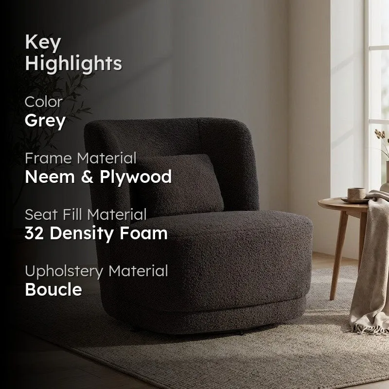 Urban Neem Wood Accent Chair - Grey media 2