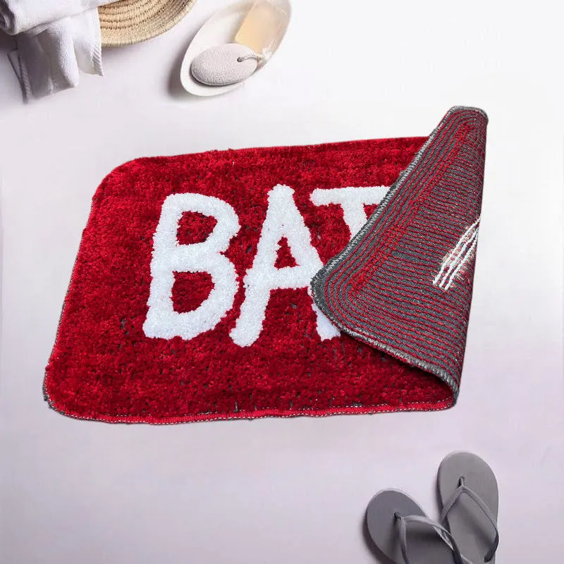 Trama Cotton Bath Mat (Red) - Set Of Two media 4