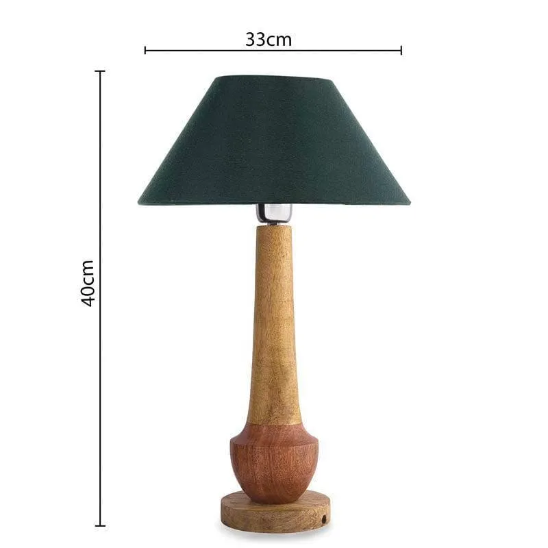 Classic Cubist Fabric Table Lamp With Conical Shade - Brown,Green media 5