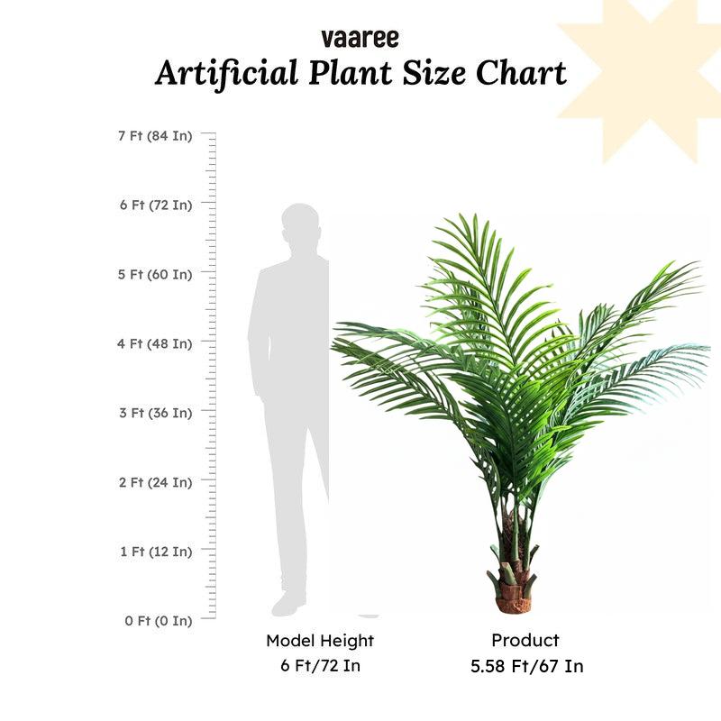 Areca Palm Artificial Plant With Black Plastic Pot - 170 cm (5.6 ft) media 9