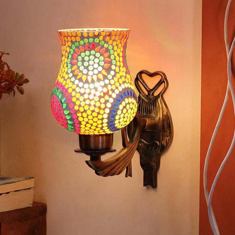 Riva Love Gleam Mosaic Glass & Metal Wall Lamp