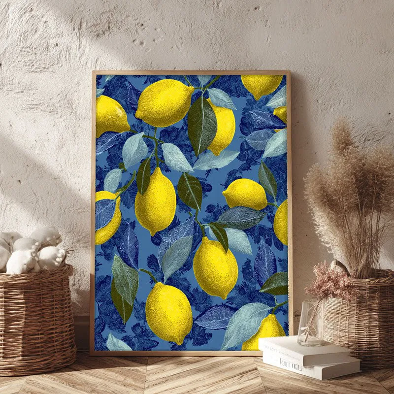 Lemon Grove Canvas Wall Painting - Brown Frame media 3