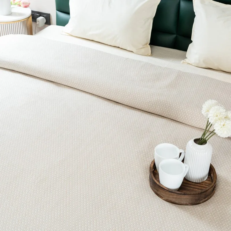 Axis Loom Cotton Bedsheet (Beige)- 300 TC media 5