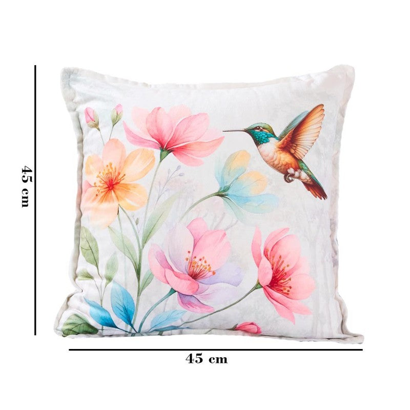 Sparrow Bloom Cotton Velvet Cushion media 5