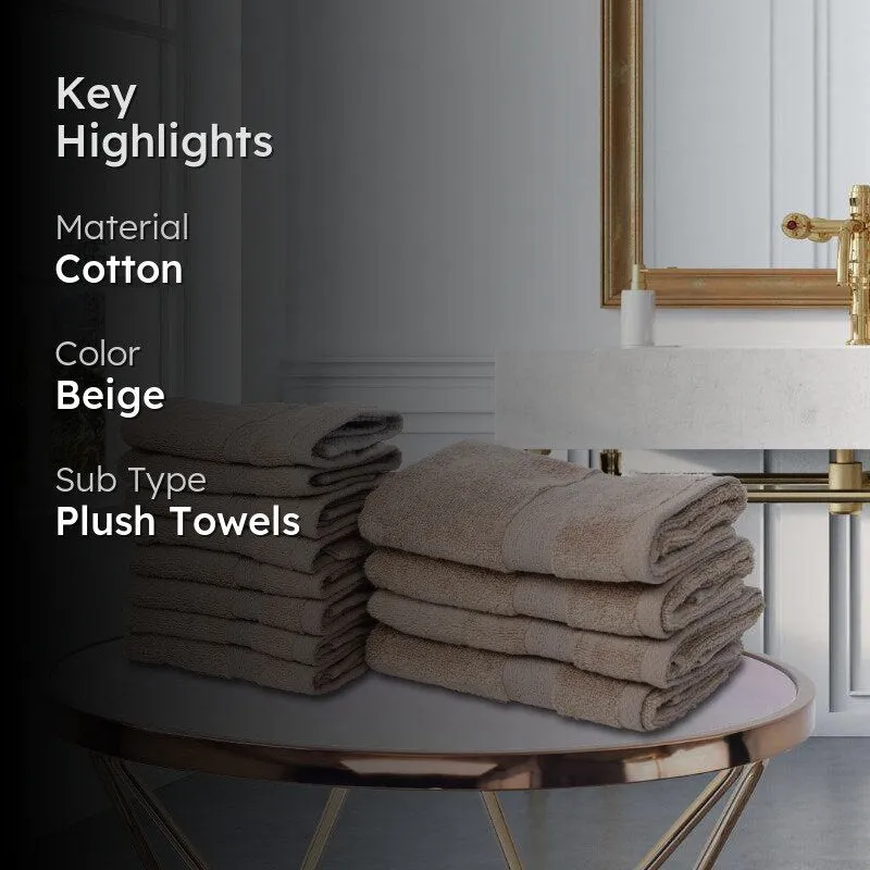 Miorah Hand & Face Towel Combo (Beige) - Set Of Twelve media 2