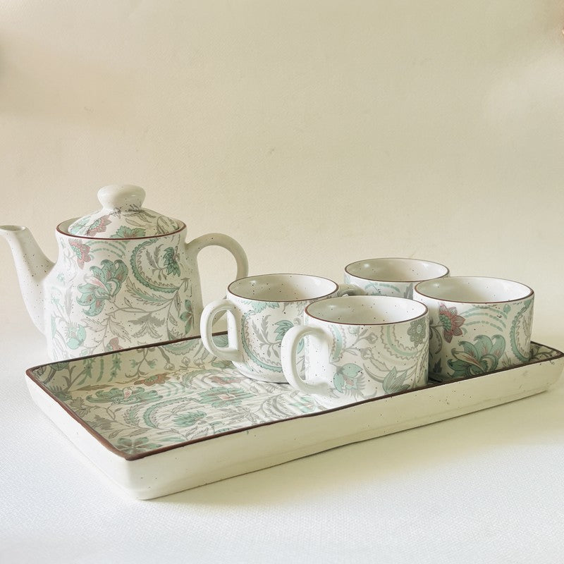 Florale Ceramic Tea Set - Six Piece Set media 5
