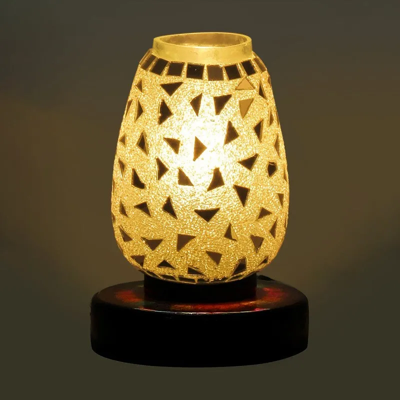 Auralisse Mosaic Glass Table Lamp With Wooden Base - Multicolor media 6