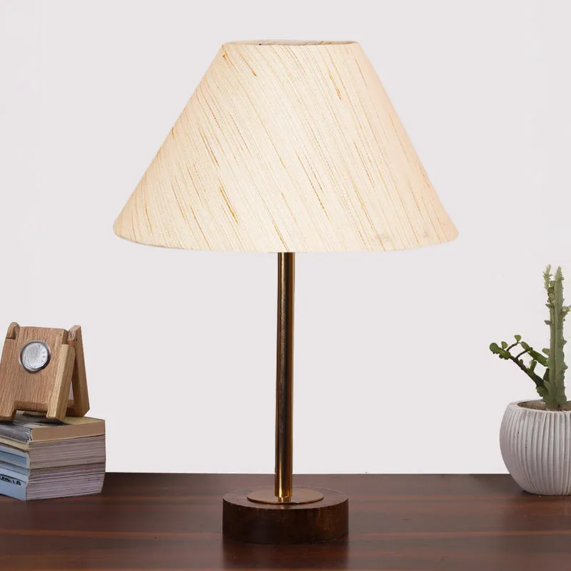 Cotin II Rodin Wooden Table Lamp - OffWhite,Gold,Brown media 3