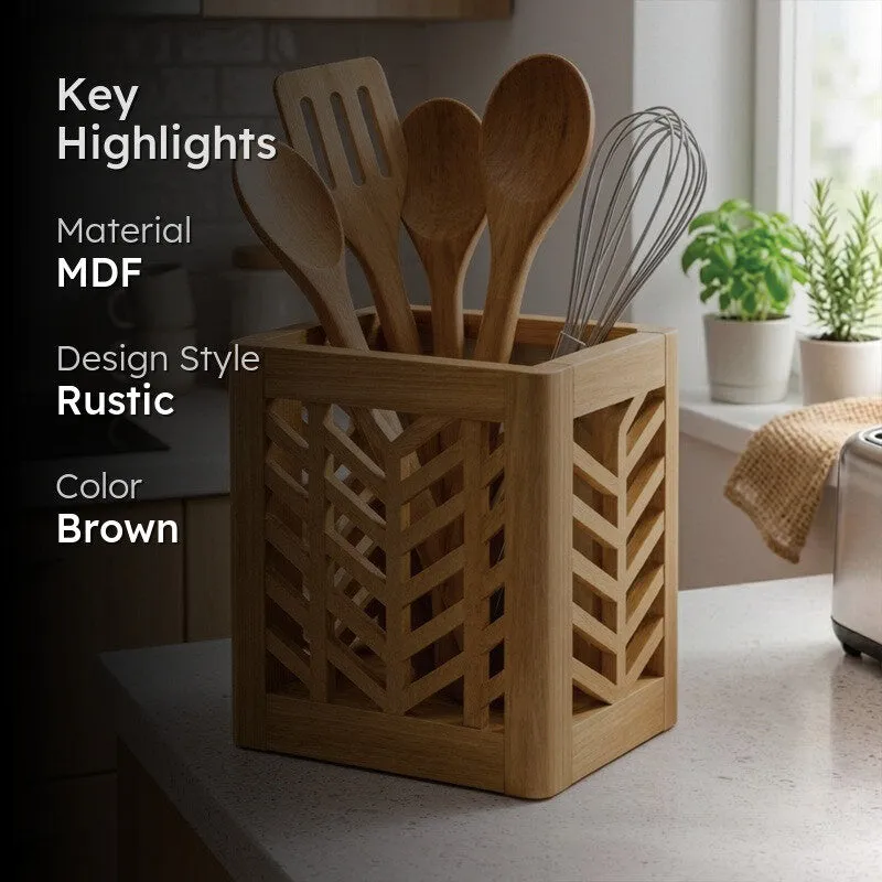 Feast Craft MDF Rustic Cutlery Stand media 2