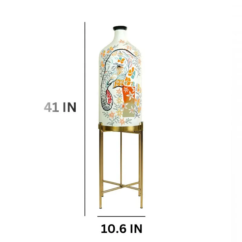 Pachyderm Luxe Hand Painted Glass Floor Lamp With Stand media 6