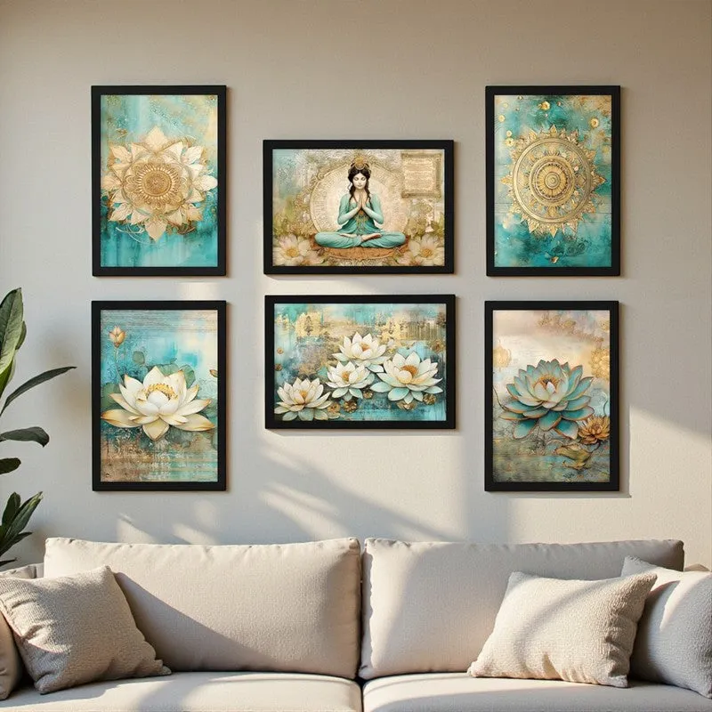 Lotus & Meditation Wall Art - Set Of Six media 3