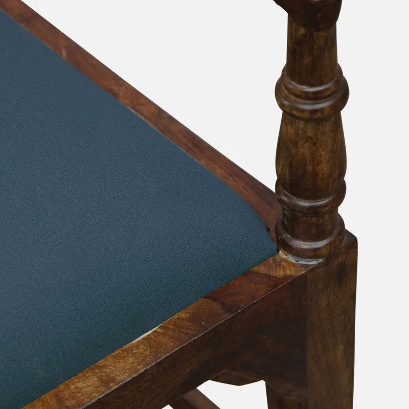 Stackon Rose Wood Accent Chair - Blue media 9